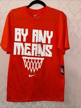 Nike Men’s Orange 'By Any Means' Basketball Graphic Tee
